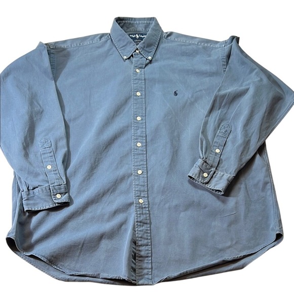 Ralph Lauren Blake blue Shirt Button Down Long Sleeve Cotton Casual XL - Picture 1 of 7